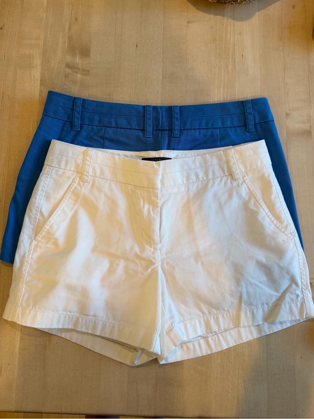J. Crew White and Blue Chino Shorts Set, Both Size 4, 4in